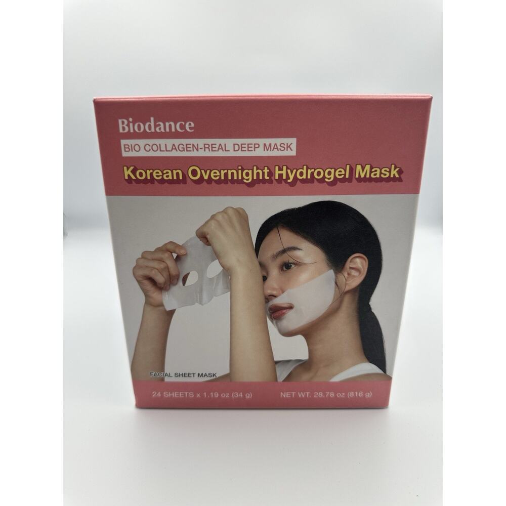 Biodance Korean Overnight Hydrogel Face Mask, 19 Sheets, Deep Collagen Real